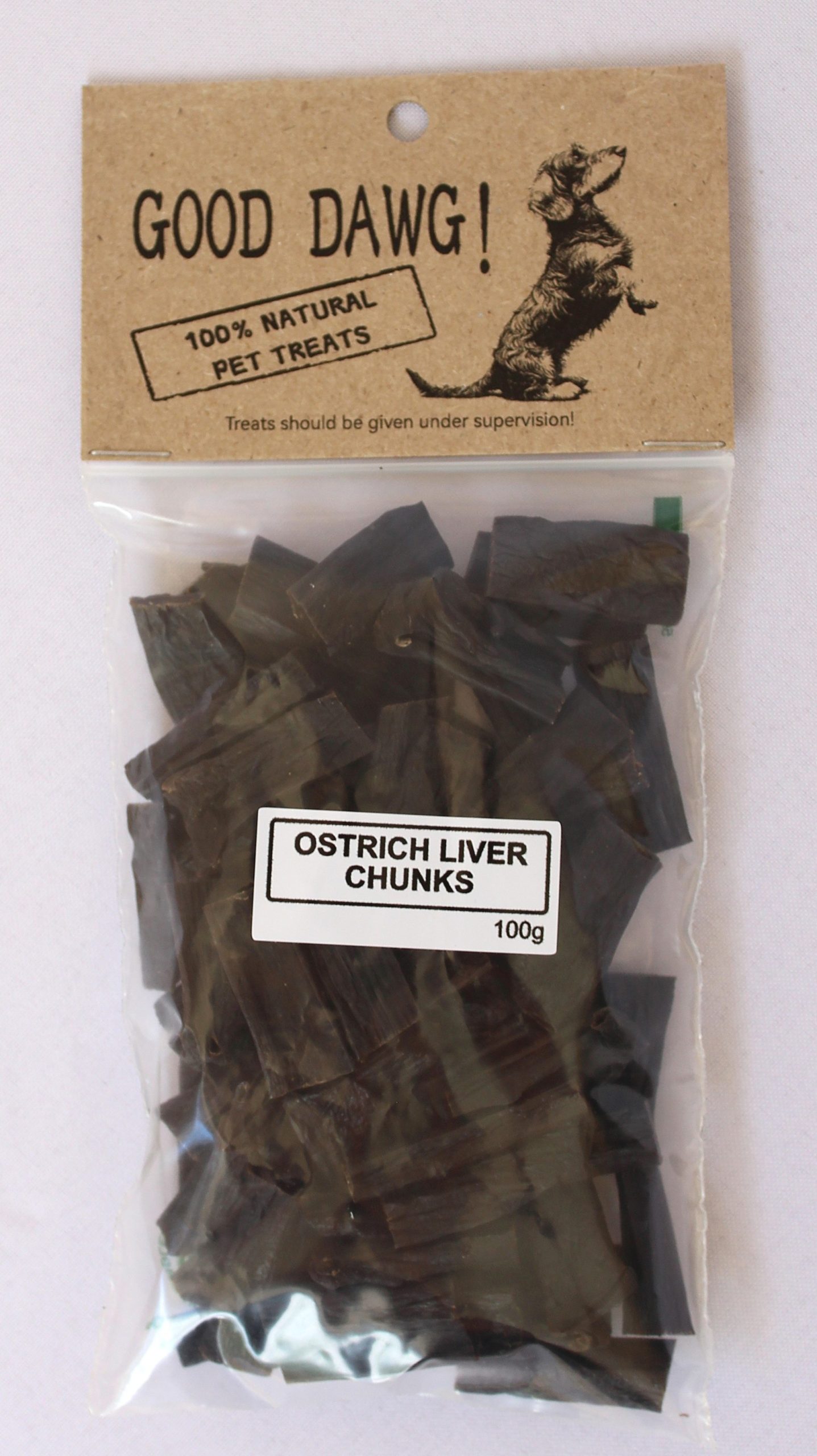 Good Dawg Ostrich Liver Chunks for Dogs - Large, Chewy Treat