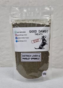 Ostrich-liver-parsley-sprinkle-in-heat-sealed-ziplock-pouch